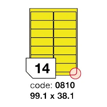 Speciální papír Samolepící etikety Rayfilm Office 99,1x38,1 mm 100 archů, matně žlutá, R0121.0810