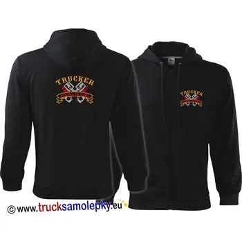 Pánská mikina Truck mikina TRUCKER DIESEL IS KING (Mikina s kapucí a zipem, výšivka na přední a zadní straně.)