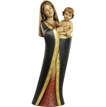 Vánoční dekorace Ornatis Panna Marie Zemská Provedení: Přírodní bez malování, Velikost stojících figur dospělých postav: 5 cm Dřevěná socha Panny Marie s Ježíškem v náručí