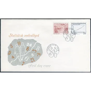 Poštovní známka (1976) FDC - MiNr. 728 - 729 - Norsko - 100 let ústřední statistický úřad
