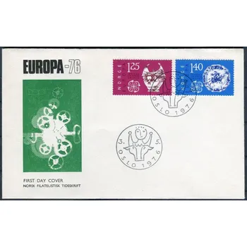 Poštovní známka (1976) FDC - MiNr. 724 - 725 - Norsko - Europa: umění a řemesla Europa: umění a řemesla - zelený obrázek