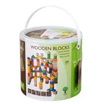 Johntoys Dřevěné kostky v kyblíku