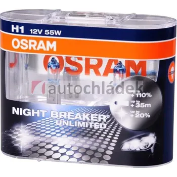 Autodoplněk OSRAM Žárovka H1 12V 55W P14,5s NIGHT BREAKER LASER +150% 2 ks