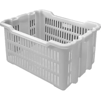 Krabice na pečivo Koš na pečivo plast, bílý 50kg (děrovaný) 50x40, v.30cm