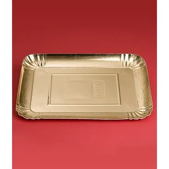 Jednorázové nádobí Tácek s ochrannou fólií zlatý 41,7x31,2cm 10 kg/bal