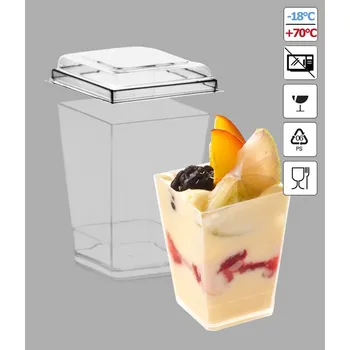 Jednorázové nádobí Víčko na pohárek Kubik POL453 50 ks/bal