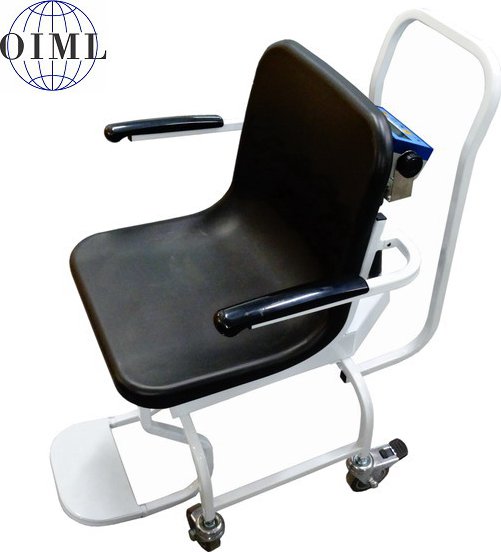 Vážicí židle pro seniory LESAK 1TVKLDFWLB, 250kg/100g (Mobilní vážící křeslo pro vážení nemocných a handicapovaných osob)