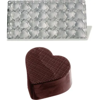 Forma na pečení Forma na pralinky (srdce vzor mřížka 11g) 4x8 tvarů/forma