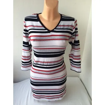 Dámská tunika Tunika v pruhu, Barva Oranžová, Velikost M 38 , Materiál 96% Viskoza 4% Lycra