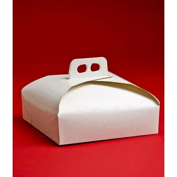 Jednorázové nádobí Krabice dortová 23cm (bílá- damašek) 25 ks/bal