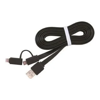 Datový kabel Kabel CABLEXPERT USB COMBO, MicroUSB + Lightning, 1m, černý - CC-USB2-AMLM2-1M