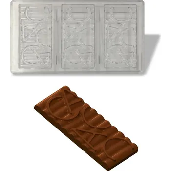Forma na pečení Forma na čokoládovou tabulku 100g (vlnky kakao) 3 tvary/forma