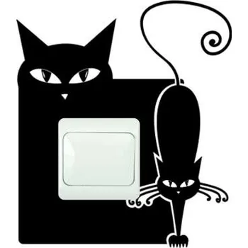 Samolepící dekorace Samolepka pod vypínač Kočky 2 (dekorace do bytu)