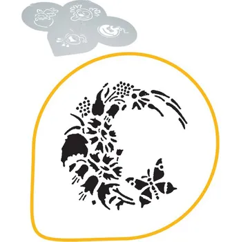 Šablona na dekoraci (květina s motýlem) prům. 26cm, plast