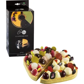 Forma na pečení Ráfek dortový nerez sada 3+3 dílný (čtverec) výrobek: 16x16, v.4cm