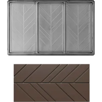 Nádoba na pečení Forma na čokoládovou tabulku 80-100g (obdélník) 1x3 tabulky/forma