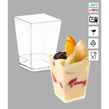 Jednorázové nádobí Pohárek PS Kubik 60ml 50 ks/bal