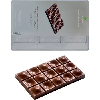 Forma na pečení Forma na čokoládovou tabulku 80g (obdélník s výstupky a dolíčky) 3 tvary/forma