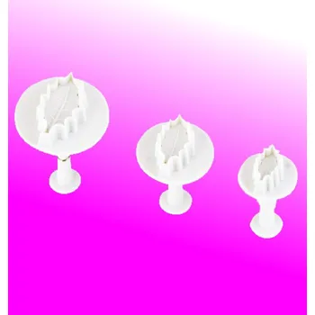 Vykrajovátko Vytlačovač-vykrajovátko plast sada 3 ks (list cesmína) prům.3-4,5cm,v.5cm