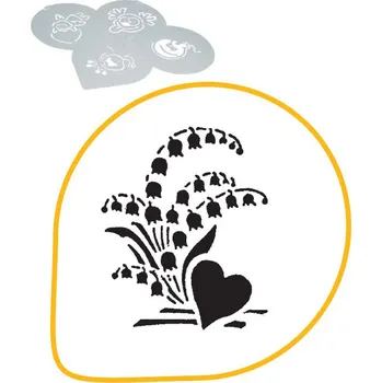 Šablona na dekoraci (konvalinka se srdcem) prům. 26cm, plast