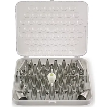 Špičky zdobící nerez malé, sada 52 ks v kufříku
