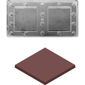 Forma na pečení Forma na čoko tabulku magnetická (hladký čtverec 55g) 1x2 tvary/forma