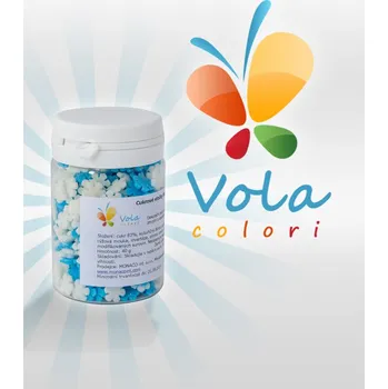 Jedlá dekorace na dort Cukrové vločky Soft 9mm bílé a modré 40 g/dóza