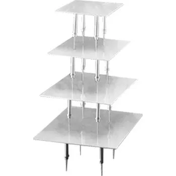 Stojan na dorty plast,sloupkový (čtverec) 1-4 patra