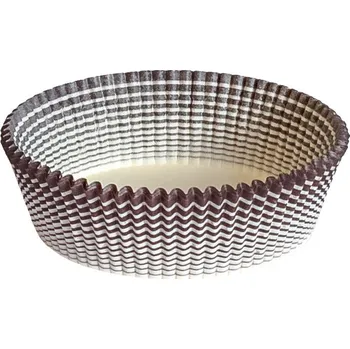 Jednorázové nádobí Košíček papírový prům. 75, v.27mm (hnědý proužek) 1000 ks/bal