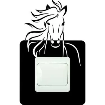 Samolepící dekorace Samolepka pod vypínač Kůň hlava (dekorace na zeď)