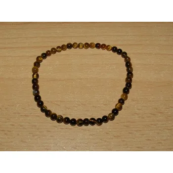 Drahý kámen Tygří oko - Náramek - kuličky 4 mm - knk21