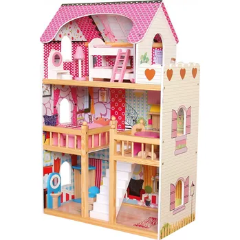 Domeček pro panenku BINO Domeček s nábytkem 83554 17 ks