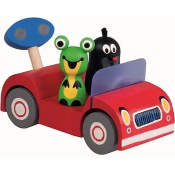 Dřevěná hračka Detoa Krtek na výletě červené auto