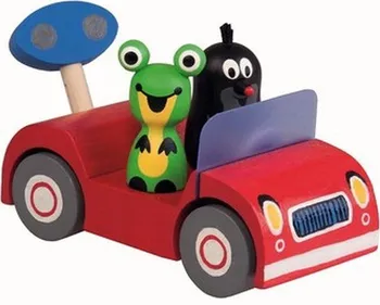 Dřevěná hračka Detoa Krtek na výletě červené auto
