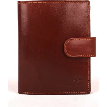 Peněženka Pánská kožená peněženka Ronaldo N4L-VT s upínkou hnědá | KabelkyproVas.cz