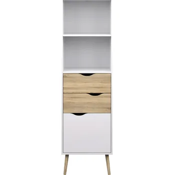 Knihovna Nábytek PEGAS s.r.o. Regál RETRO 382, Bílá/Dub