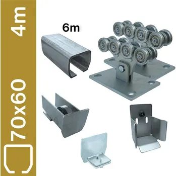 Pohon brány Sestava spodního vedení pro brány do 4m, Zn, 70x60mm