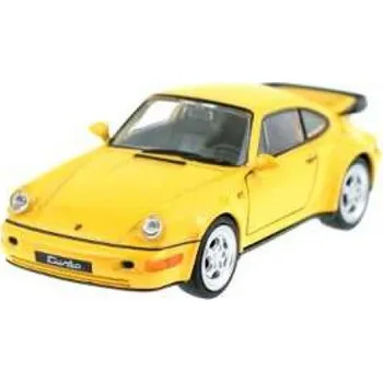 autíčko Welly Porsche 964 Turbo 1:34 žluté