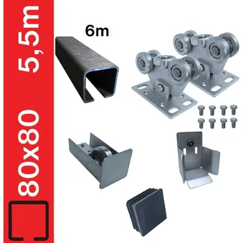 Pohon brány Sestava spodního vedení pro brány do 5,5m, FE, 80x80 mm, BP