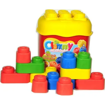 Hračka pro nejmenší Clementoni Clemmy Kostky v kyblíku 20 ks