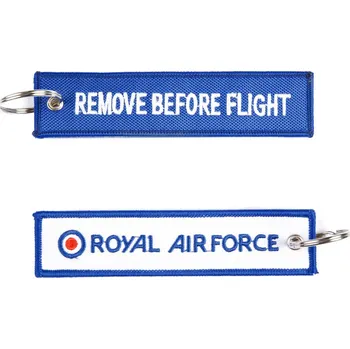 Přívěsek na klíče Fostex Remove before flight Royal Air Force - modrý-bílý