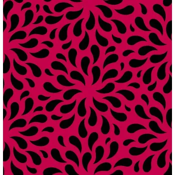 Impregnovaná látka kočárkovina, kapky černé, červený podklad, látka, metráž