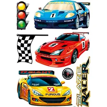 Samolepící dekorace Room Decor Závodní auta 70 x 42 cm