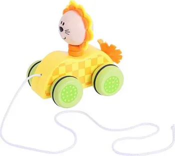 Dřevěná hračka Bigjigs Toys tahací hračka na provázku lvíček