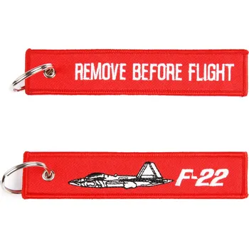 Přívěsek na klíče Fostex Remove before flight F-22 - červený