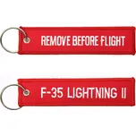 Přívěsek na klíče Fostex Remove before flight F-35 Lightning II - červený