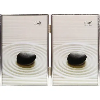 Rám na obraz Stříbrný fotorámeček HAMBURK 2/10x15 kph 55