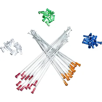 Zapletené kolo Výpletová sada KITE špice + niple na zadní kolo 19'' (stříbrná/modrá) (Doplňky pro motokros)