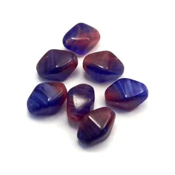 Dětské navlékací korálky Skleněný korálek - duopyramida (7 ks)