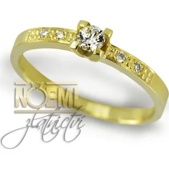Prsten Zásnubní prsten ze žlutého zlata s diamanty BP2028 + DÁREK ZDARMA